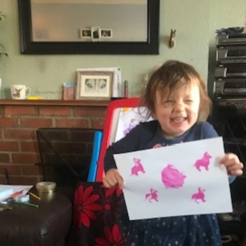 Isabella having fun painting pictures missing everyone at school sill and canâ€™t wait to see everyone again 2